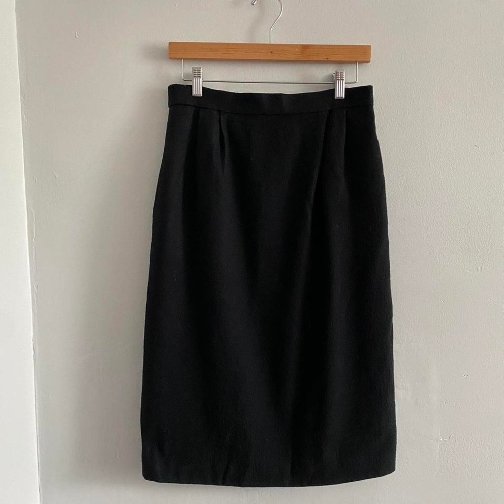 Vintage black wool dress skirt
